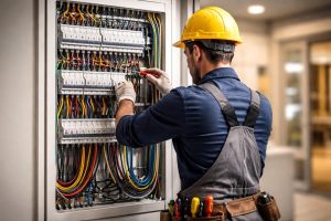 electricien-tableau-fils-colorés-maison-technique