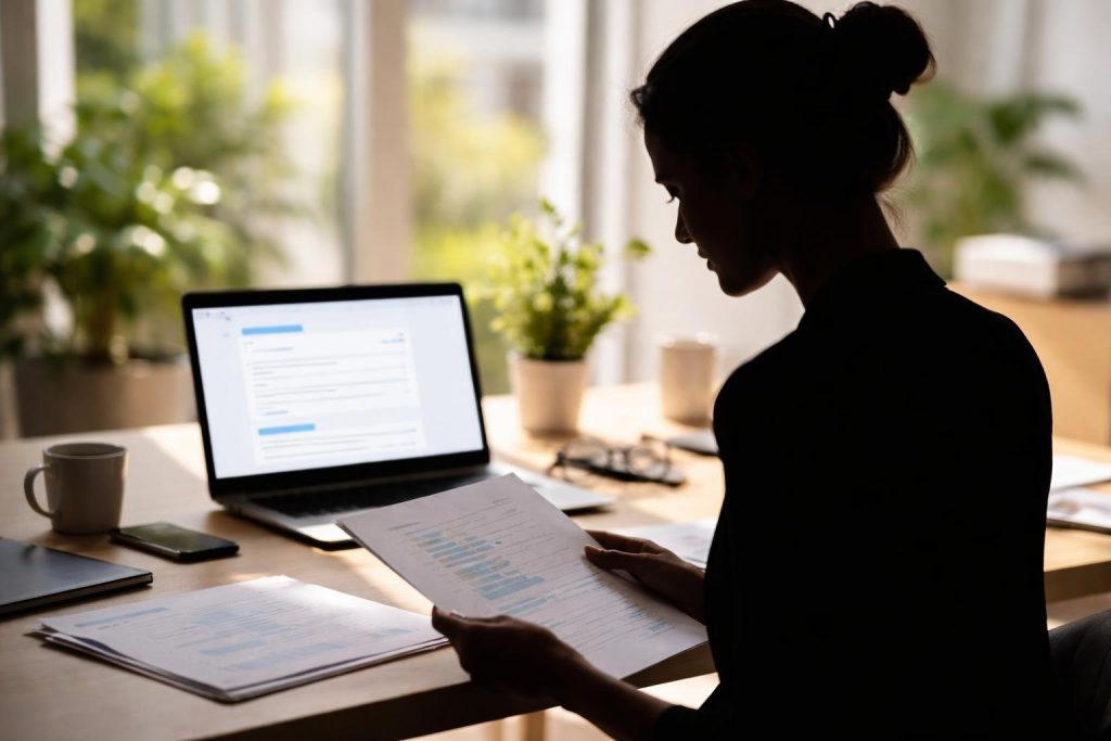 silhouette-personne-documents-ordinateur-table
