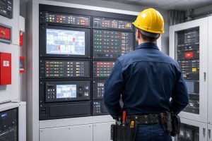 technicien-panneau-securite-incendie-salle-technique