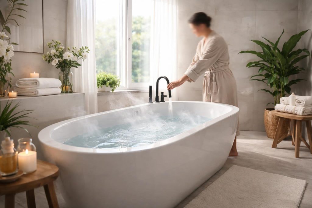 salle-bain-moderne-baignoire-plantes