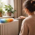 personne-plumeau-depoussierer-radiateur-plantes