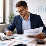 professionnel-bureau-documents-ordinateur-graphiques